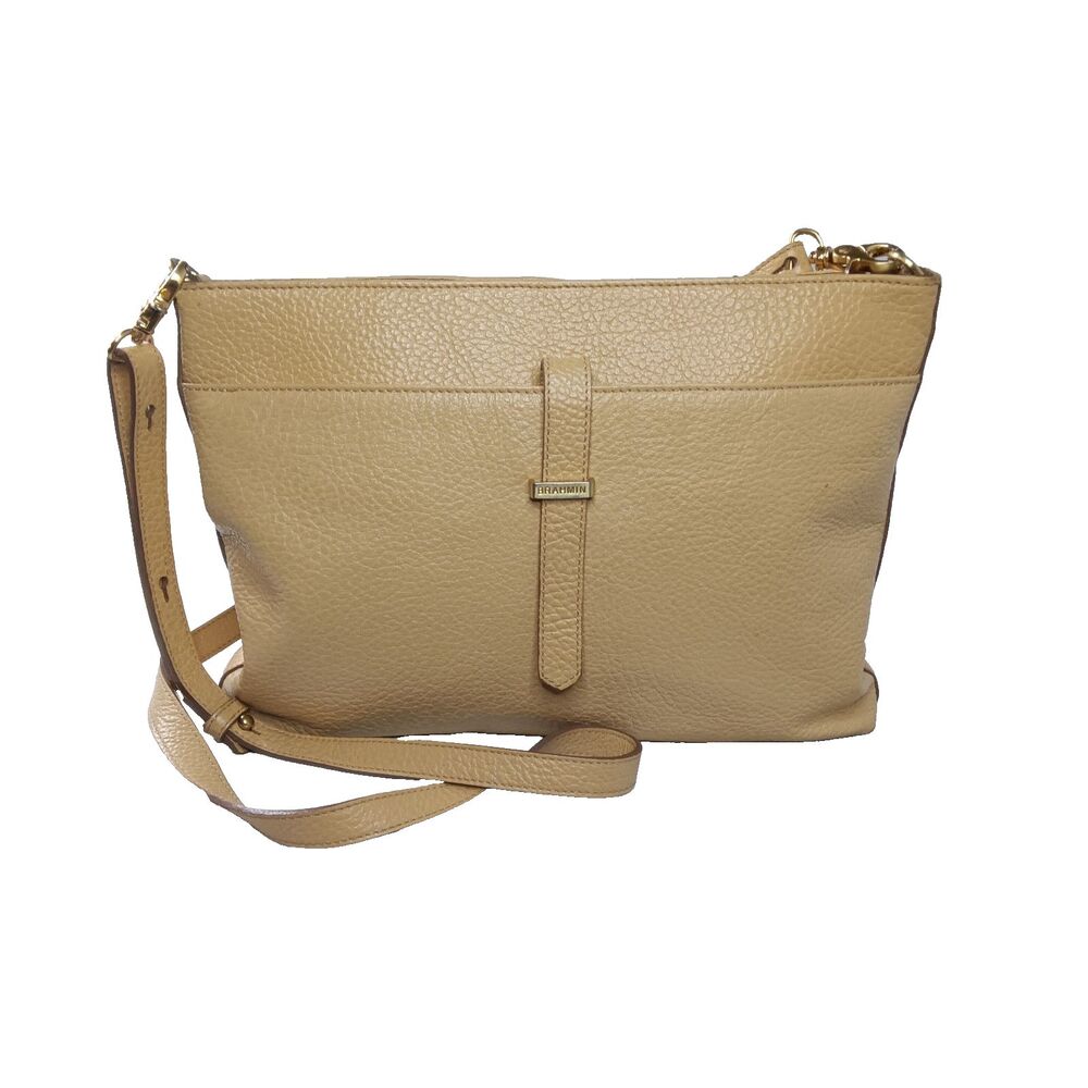 Brahmin All Day Shoulder Bag Tan Leather Crossbody